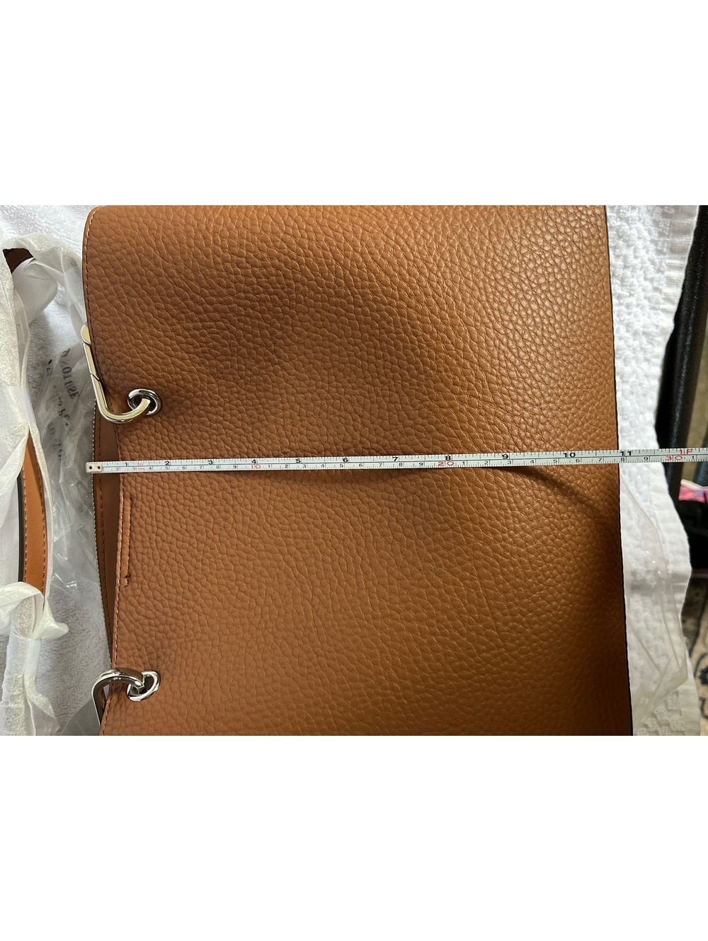 Calvin Klein Brown Pebbled Leather Tote Bag - Picture 5 of 7